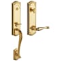 Baldwin Left Handed Bethpage Escutcheon Single Cylinder Handleset with Bethpage Interior Lever and Emergency Egress Lifetime Polished Brass