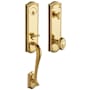 Baldwin Bethpage One Piece Single Cylinder Keyed Entry Handleset with 5077 Interior Knob from the Estate Collection Non-Lacquered Brass