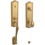 Baldwin Bethpage One Piece Single Cylinder Keyed Entry Handleset with 5077 Interior Knob from the Estate Collection Vintage Brass