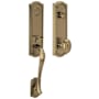 Baldwin Bethpage One Piece Single Cylinder Keyed Entry Handleset with 5077 Interior Knob from the Estate Collection Satin Brass and Black