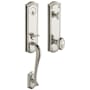 Baldwin Bethpage One Piece Single Cylinder Keyed Entry Handleset with 5077 Interior Knob from the Estate Collection Lifetime Polished Nickel