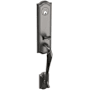 Baldwin Bethpage One Piece Single Cylinder Keyed Entry Handleset with 5077 Interior Knob from the Estate Collection Lifetime Graphite Nickel
