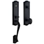 Baldwin Bethpage One Piece Single Cylinder Keyed Entry Handleset with 5077 Interior Knob from the Estate Collection Satin Black