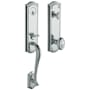 Baldwin Bethpage One Piece Single Cylinder Keyed Entry Handleset with 5077 Interior Knob from the Estate Collection Polished Chrome