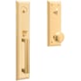 Baldwin Tremont Full Plate Single Cylinder Keyed Entry Handleset with Emergency Egress from the Estate Collection Lifetime Satin Brass