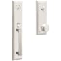 Baldwin Tremont Full Plate Single Cylinder Keyed Entry Handleset with Emergency Egress from the Estate Collection Lifetime Satin Nickel