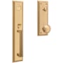Baldwin Tremont Full Plate Non-Turning Two-Sided Dummy Handleset from the Estate Collection Satin Brass and Brown