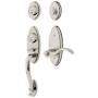 Baldwin Landon Single Cylinder Two Point Handleset with Left Handed Wave Interior Lever Lifetime Polished Nickel