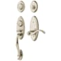 Baldwin Landon Single Cylinder Two Point Handleset with Left Handed Wave Interior Lever Lifetime Satin Nickel