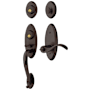 Baldwin Landon Dummy Two Point Handleset with Right Handed Wave Style Interior Lever Venetian Bronze