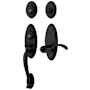 Baldwin Landon Dummy Two Point Handleset with Right Handed Wave Style Interior Lever Satin Black