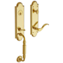 Baldwin Manchester Right Handed One Piece Single Cylinder Keyed Entry Handleset with 5455V Interior Lever from the Estate Collection Lifetime Polished Brass