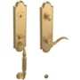 Baldwin Manchester Right Handed One Piece Single Cylinder Keyed Entry Handleset with 5455V Interior Lever from the Estate Collection Vintage Brass