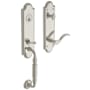Baldwin Manchester Right Handed One Piece Single Cylinder Keyed Entry Handleset with 5455V Interior Lever from the Estate Collection Lifetime Polished Nickel