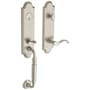 Baldwin Manchester Right Handed One Piece Single Cylinder Keyed Entry Handleset with 5455V Interior Lever from the Estate Collection Lifetime Satin Nickel