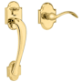 Baldwin Boulder Lower Half Handleset with 5452V Lever from the Estate Collection Lifetime Polished Brass