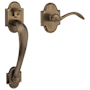 Baldwin Boulder Lower Half Handleset with 5452V Lever from the Estate Collection Satin Brass and Black