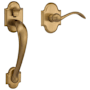 Baldwin Boulder Lower Half Handleset with 5452V Lever from the Estate Collection Satin Brass and Brown