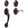 Baldwin Boulder Right Handed Sectional Single Cylinder Keyed Entry Handleset with Beavertail Interior Lever from the Estate Collection Distressed Oil Rubbed Bronze