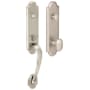 Baldwin Boulder Single Cylinder Handleset with an Oval Interior Knob and Emergency Egress Lifetime Satin Nickel