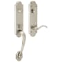Baldwin Left Handed Boulder Single Cylinder Sectional Handleset with Beavertail Interior Lever Lifetime Satin Nickel