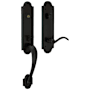 Baldwin Left Handed Boulder Single Cylinder Sectional Handleset with Beavertail Interior Lever Satin Black