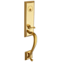 Baldwin Stonegate Left Handed One Piece Single Cylinder Keyed Entry Handleset with 5445V Interior Lever from the Estate Collection Lifetime Polished Brass