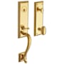 Baldwin Right Handed Stonegate Dummy Set Handleset with Classic Interior Lever Lifetime Polished Brass