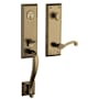 Baldwin Stonegate Right Handed One Piece Single Cylinder Keyed Entry Handleset with 5445V Interior Lever from the Estate Collection Satin Brass and Black
