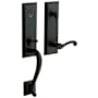 Baldwin Stonegate Right Handed One Piece Single Cylinder Keyed Entry Handleset with 5445V Interior Lever from the Estate Collection Satin Black