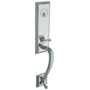 Baldwin Stonegate Left Handed One Piece Single Cylinder Keyed Entry Handleset with 5445V Interior Lever from the Estate Collection Polished Chrome