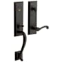 Baldwin Stonegate Right Handed One Piece Single Cylinder Keyed Entry Handleset with 5445V Interior Lever from the Estate Collection Distressed Oil Rubbed Bronze