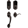 Baldwin Boulder Z-Wave Right Handed Sectional Electronic Keyless Entry Handleset with Beavertail Interior Lever from the Estate Collection Venetian Bronze