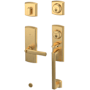 Baldwin Soho Left Handed Sectional Single Cylinder Keyed Entry Handleset with 5485V Interior Lever from the Estate Collection Lifetime Satin Brass