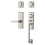Baldwin Soho Double Cylinder Two Point Handleset with a Right Handed Soho Interior Lever Lifetime Polished Nickel