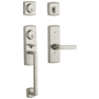 Baldwin Soho Right Handed Sectional Single Cylinder Keyed Entry Handleset with 5485V Interior Lever from the Estate Collection Lifetime Polished Nickel
