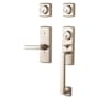Baldwin Soho Double Cylinder Two Point Handleset with a Right Handed Soho Interior Lever Lifetime Satin Nickel