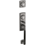Baldwin Soho Left Handed Sectional Single Cylinder Keyed Entry Handleset with 5485V Interior Lever from the Estate Collection Lifetime Graphite Nickel