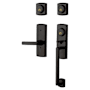 Baldwin Soho Double Cylinder Two Point Handleset with a Right Handed Soho Interior Lever Oil Rubbed Bronze