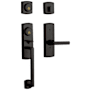 Baldwin Soho Left Handed Sectional Single Cylinder Keyed Entry Handleset with 5485V Interior Lever from the Estate Collection Oil Rubbed Bronze