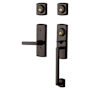 Baldwin Soho Double Cylinder Two Point Handleset with a Right Handed Soho Interior Lever Venetian Bronze
