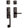 Baldwin Soho Left Handed Sectional Single Cylinder Keyed Entry Handleset with 5485V Interior Lever from the Estate Collection Venetian Bronze