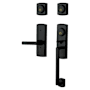Baldwin Soho Double Cylinder Two Point Handleset with a Right Handed Soho Interior Lever Satin Black