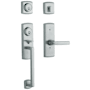 Baldwin Soho Left Handed Sectional Single Cylinder Keyed Entry Handleset with 5485V Interior Lever from the Estate Collection Polished Chrome