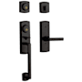 Baldwin Soho Left Handed Sectional Single Cylinder Keyed Entry Handleset with 5485V Interior Lever from the Estate Collection Distressed Oil Rubbed Bronze