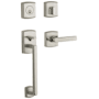 Baldwin Left Handed Soho Sectional Double Cylinder Handleset Lifetime Polished Nickel