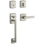 Baldwin Soho Right Handed Sectional Single Cylinder Keyed Entry Handleset with 5485V Interior Lever from the Estate Collection Lifetime Polished Nickel