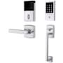 Baldwin Soho Left Handed Sectional Electronic Keyless Entry Handleset with 5485V Interior Lever from the Estate Collection Polished Chrome