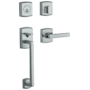 Baldwin Soho Right Handed Sectional Single Cylinder Keyed Entry Handleset with 5485V Interior Lever from the Estate Collection Polished Chrome