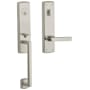 Baldwin Soho Right Handed One Piece Single Cylinder Keyed Entry Handleset with 5485V Interior Lever from the Estate Collection Lifetime Polished Nickel